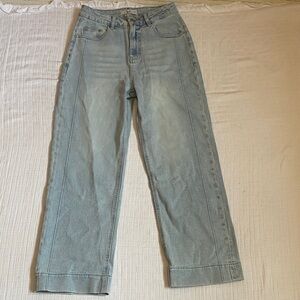 SGIRL High-Rise Straight Leg Jeans in Light Blue 99% Cotton